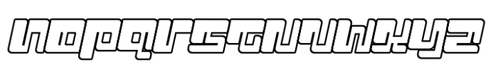 Punk Cyber Outline Slant Font LOWERCASE
