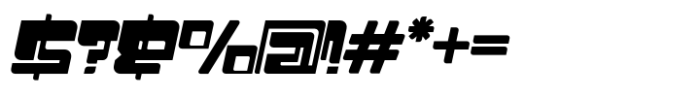 Punk Cyber Slant Font OTHER CHARS
