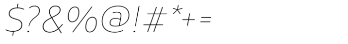 Pusia Nova Ultra Thin Italic Font OTHER CHARS
