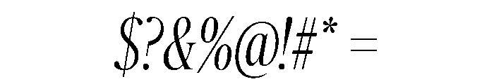 Publico Banner X Condensed Light Italic Font OTHER CHARS