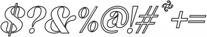 Qandile Outline Italic otf (400) Font OTHER CHARS