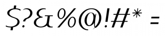 Qatana Light Italic Font OTHER CHARS
