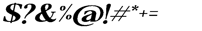 Qatarist Bold Ultra Expanded Slanted Font OTHER CHARS