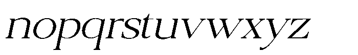 Qatarist Extra Light Expanded Slanted Font LOWERCASE