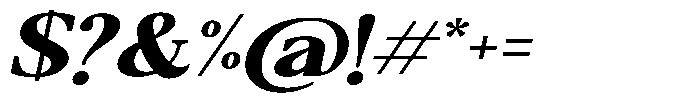 Qatarist ExtraBold ExtraExpanded Slant Font OTHER CHARS