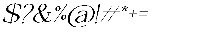Qatarist ExtraLight ExtraExpanded Slant Font OTHER CHARS
