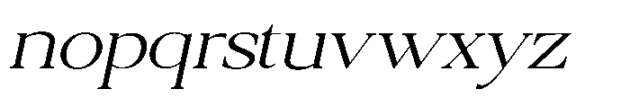 Qatarist ExtraLight ExtraExpanded Slant Font LOWERCASE