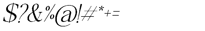 Qatarist ExtraLight SemiCondensed Slant Font OTHER CHARS