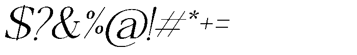 Qatarist ExtraLight SemiExpanded Slant Font OTHER CHARS
