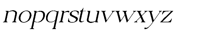 Qatarist ExtraLight SemiExpanded Slant Font LOWERCASE