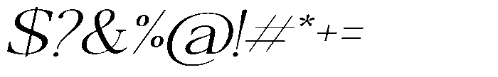 Qatarist ExtraLight UltraExpanded Slant Font OTHER CHARS