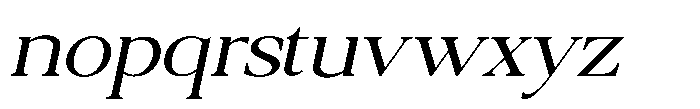 Qatarist Light Expanded Slanted Font LOWERCASE