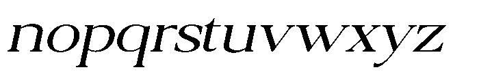 Qatarist Light Extra Expanded Slanted Font LOWERCASE