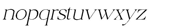 Qatarist Thin Semi Expanded Slanted Font LOWERCASE