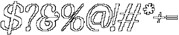 Qianzy Pixel Outline otf (400) Font OTHER CHARS