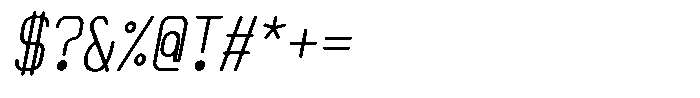 Qila Mono Compressed Italic Font OTHER CHARS