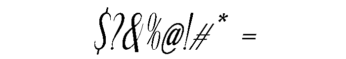 Qorvyn Thin Condensed Italic Font OTHER CHARS