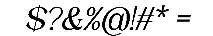 Quinela Light Italic Font OTHER CHARS