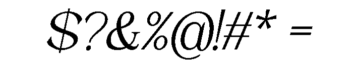 Quinela Thin Italic Font OTHER CHARS