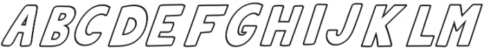 QUIRKY Outline Italic otf (400) Font LOWERCASE
