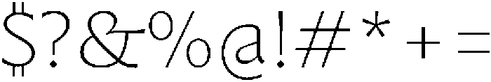 Questline ExtraLight otf (200) Font OTHER CHARS