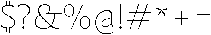Questline Thin otf (100) Font OTHER CHARS