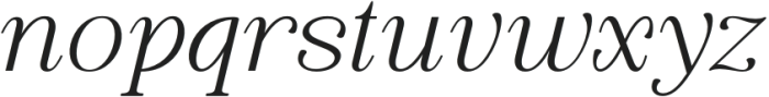 Quiketa Italic Thin Semi Expanded otf (100) Font LOWERCASE