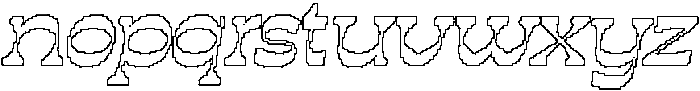 Quiros Pixel Outline otf (400) Font LOWERCASE