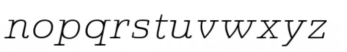 Quatie Extended Thin Italic Font LOWERCASE