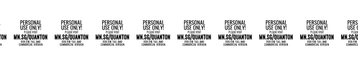 Quanton PERSONAL USE ONLY Bold Italic Font OTHER CHARS
