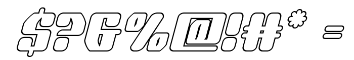 Quasar Pacer Outline Italic Font OTHER CHARS