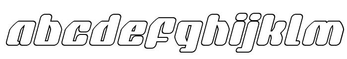 Quasar Pacer Outline Italic Font LOWERCASE