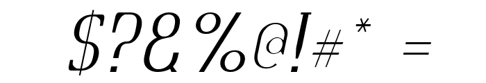 Quastic Kaps Thin Italic Font OTHER CHARS