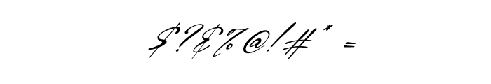Quenisha Italic Font OTHER CHARS