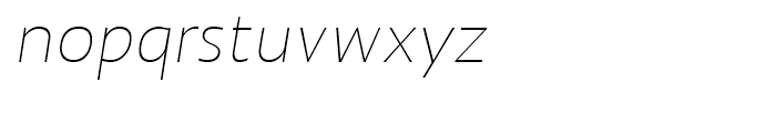 Quanta Thin Italic Font LOWERCASE