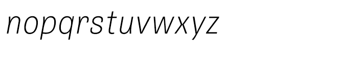 Quartal Extended Light Italic Font LOWERCASE
