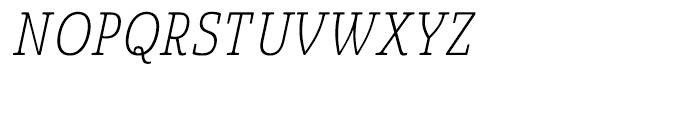 Quatie Condensed Thin Italic Font UPPERCASE
