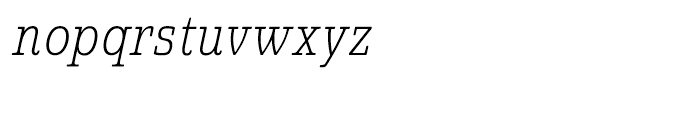 Quatie Condensed Thin Italic Font LOWERCASE