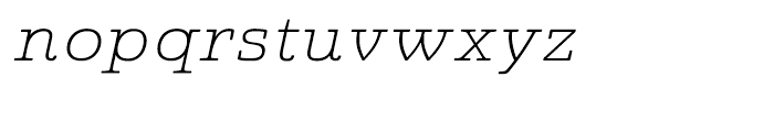 Quatie Expanded Thin Italic Font LOWERCASE