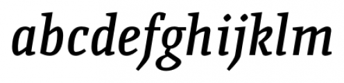 Quiroga Serif Pro DemiBold Italic Font LOWERCASE