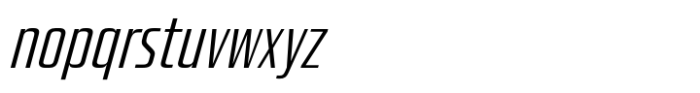 Quadro Compressed Light Slanted Font LOWERCASE