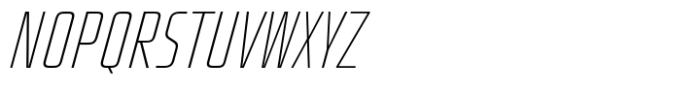 Quadro Compressed Thin Slanted Font UPPERCASE