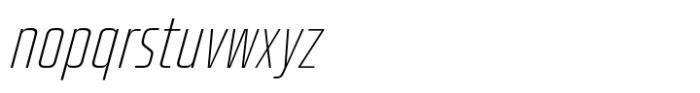 Quadro Compressed Thin Slanted Font LOWERCASE