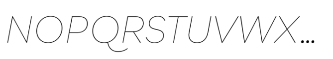 Qualion Neue Ultra Thin Italic Font UPPERCASE