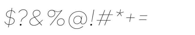 Qualion Neue Ultra Thin Oblique Font OTHER CHARS