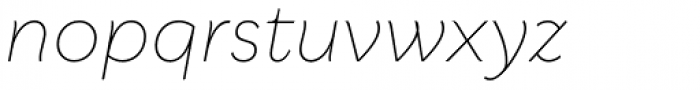 Qualion Thin Italic Font LOWERCASE