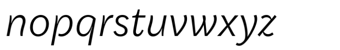 Quantificat Book Italic Font LOWERCASE