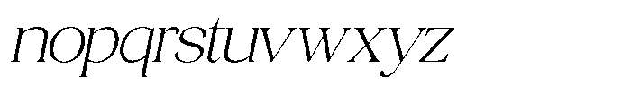 Quarty Cray Serif Extra Light Italic Font LOWERCASE