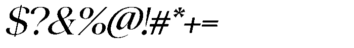 Quarty Cray Serif Italic Font OTHER CHARS