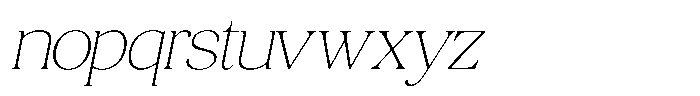 Quarty Cray Serif Thin Italic Font LOWERCASE